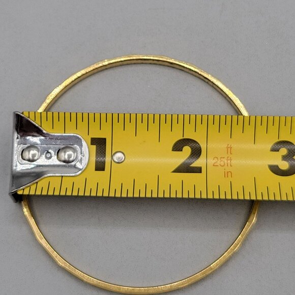 Vintage Monet Gold Tone Bangle Bracelet Brushed Textured Scalloped Design - Picture 8 of 8